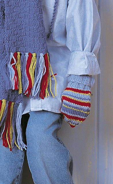 Funky Stripes and Checks Set: Mittens