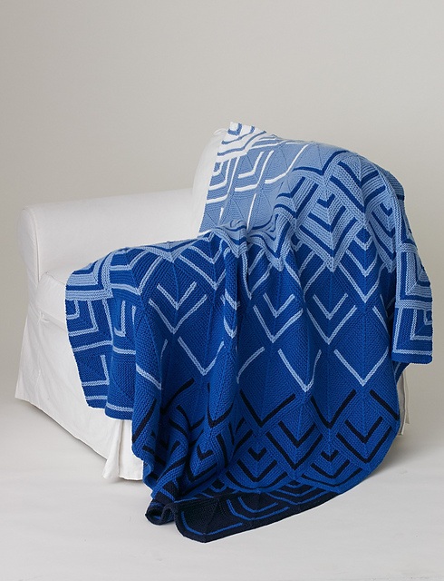 Cascading Colors Mitered Blanket