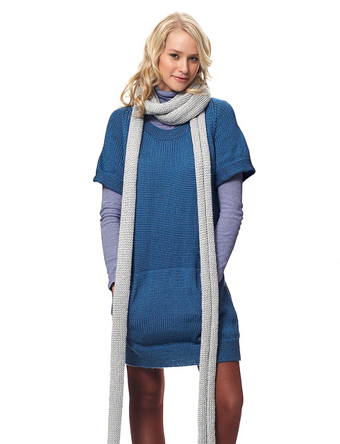 Dress with Kangaroo Pockets and Scarf (Scarf)