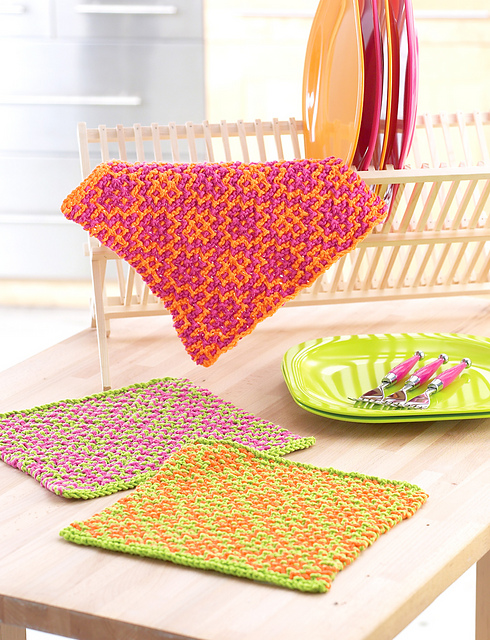 Mosaic Flower Dishcloths