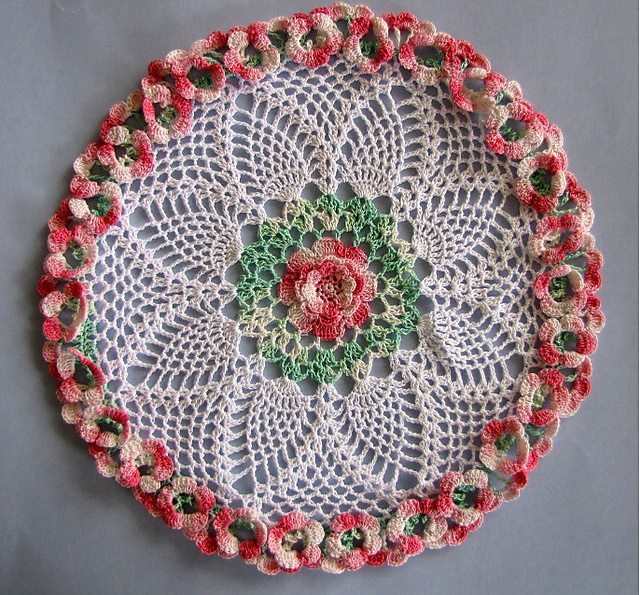 Wild Roses and Pineapples Doily