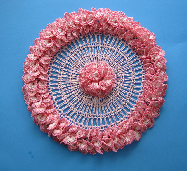 Rose Petals Ruffles Doily