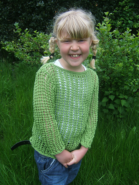 Lime Grove Adult/Child Long Sleeve Mesh Sweater