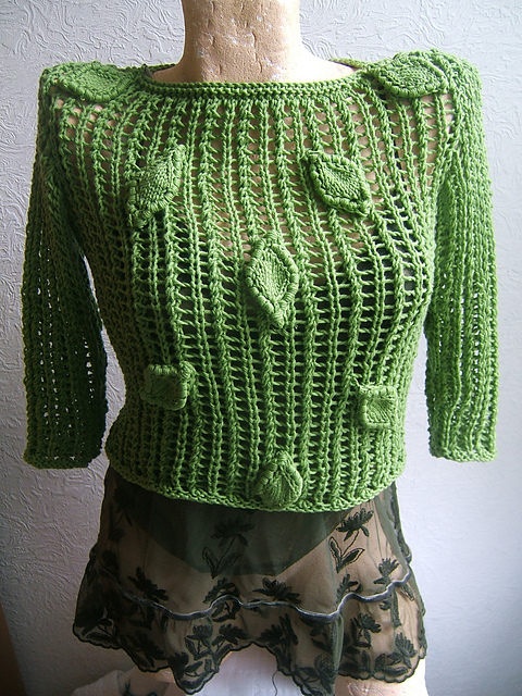 "Lime Grove Child/Adult Sweater with Lime Motifs