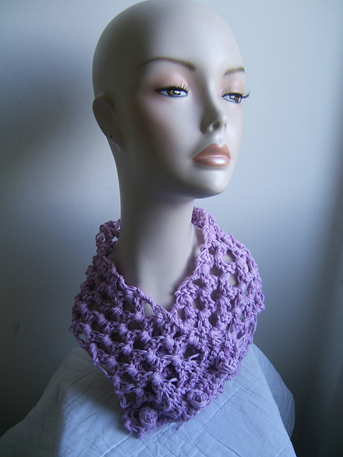 "Lavender Rose" Neckwarmer with Giant Bobble Buttons