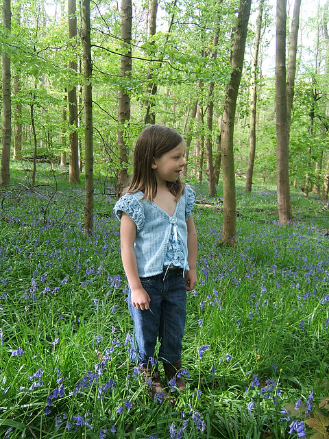 "Bluebell" Child's Puff Sleeve Sweater with Baker Boy Cap