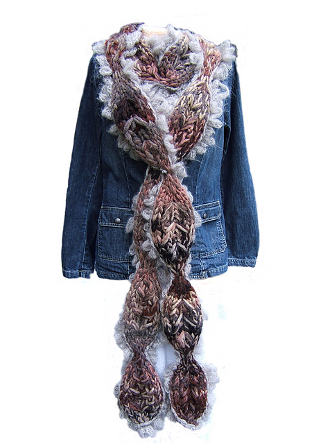 "Autumn Glow" Rustic Leaflet Scarf