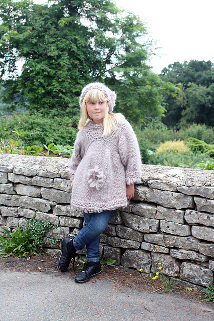 Rustic Leaf/Flower Farmhouse Smock Sweater