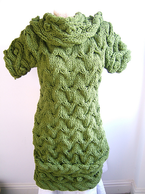 "Forest" Short Sleeve Sweater Dress