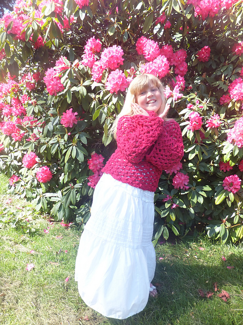 Gathered Lattice Sweater