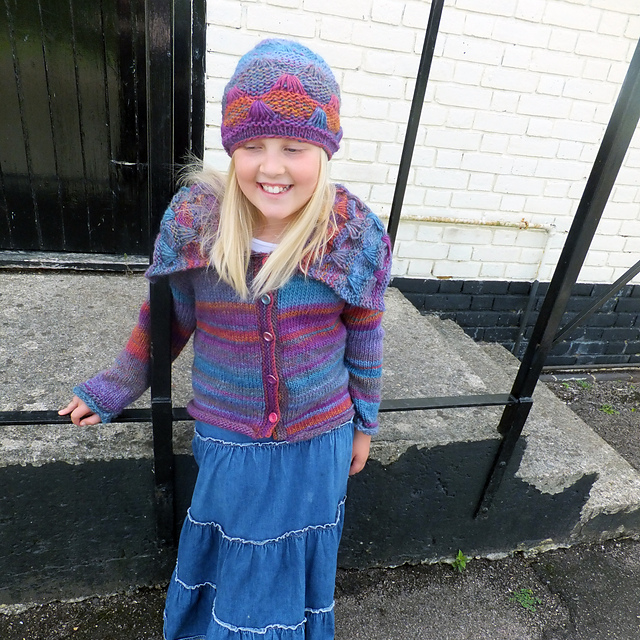 'Waterways" Cardigan & Beanie