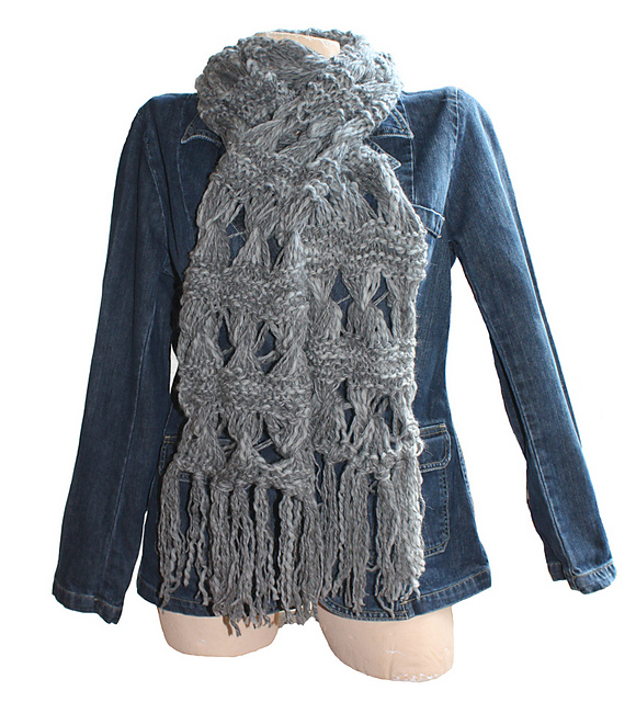 Cluster Stitch Rustic Scarf with Neck Warmer Version. Eco Knit!!