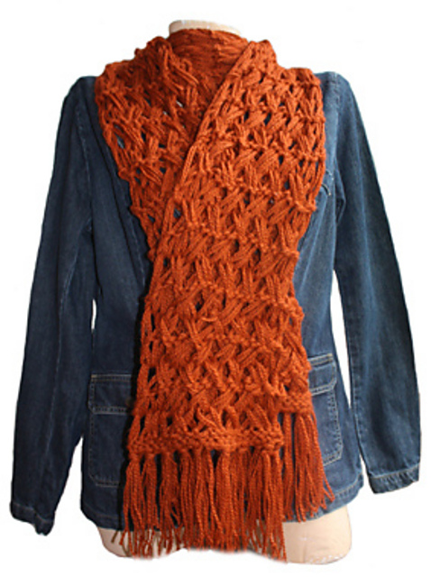 Giant Lattice Alpaca Silk Scarf with Neck Tie Variation