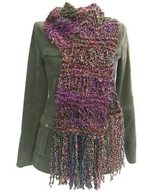 Silk Mountain Wrap Scarf with Shawl Collar Necktie Variation.