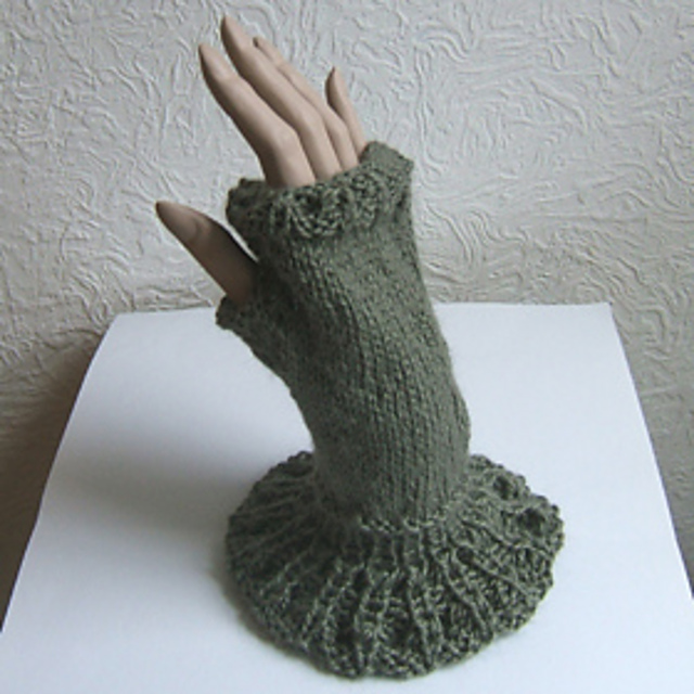 Alpaca Silk Fingerless Mittens.