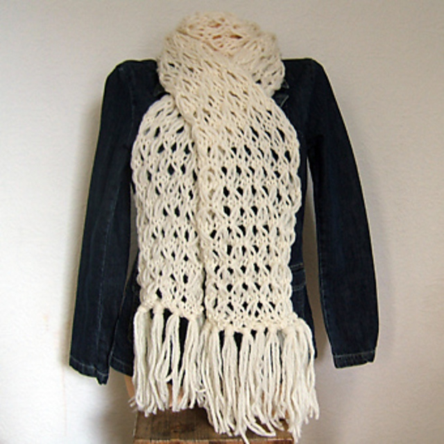 Harlequin Chunky Scarf with Necktie Variation