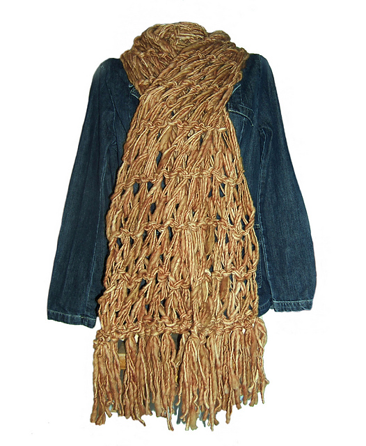 Rustic Elongated Scarf with Cowl Necktie