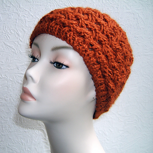 Alpaca Silk Lattice Beanie Hat with finger less mittens.