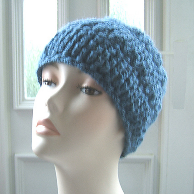 Eco Knit Brick Stitch and Rouged Lace Beanie