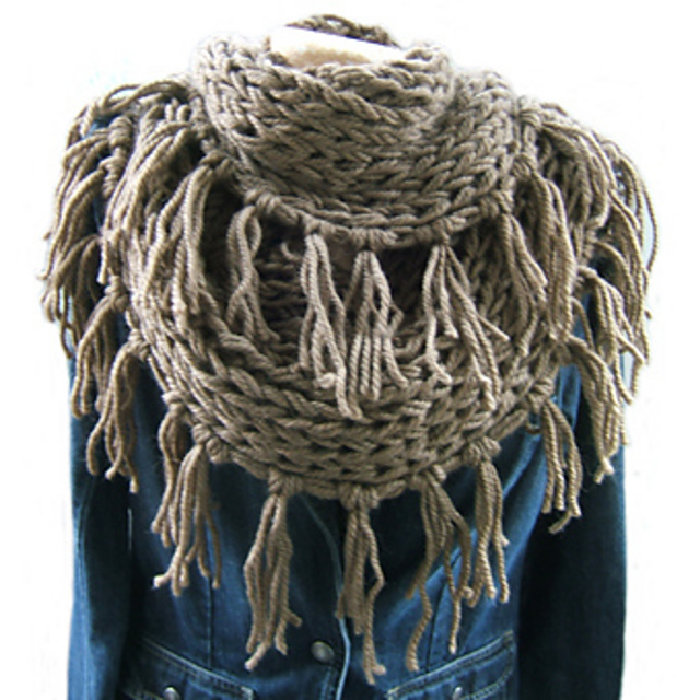 Rustic Rib Tasselled Effect Cowl Necktie