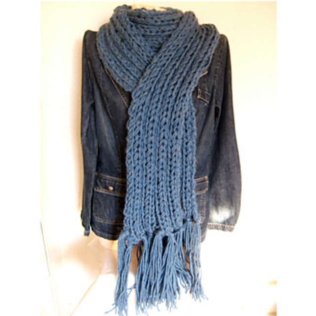 Elongated 2 x 2 Rib Scarf