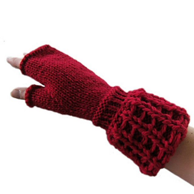 Eco Knit Ladder Rib Fingerless Mittens