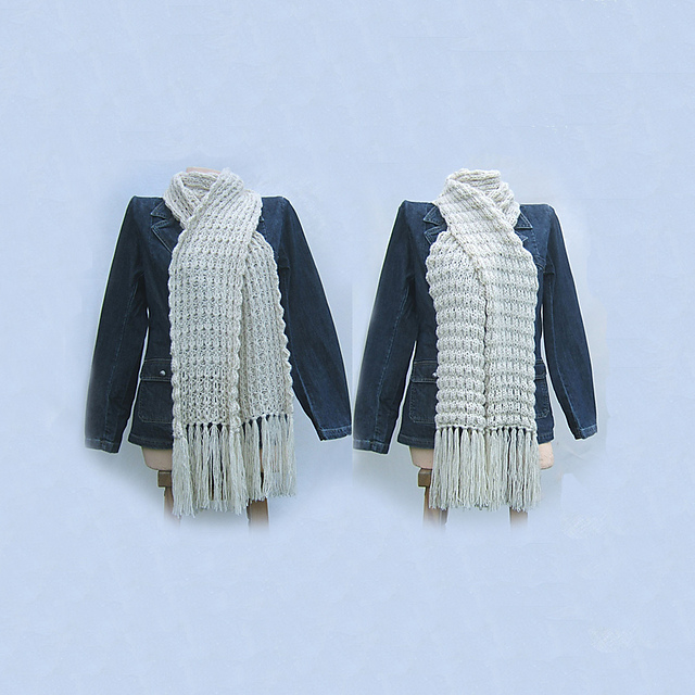 Alpaca Silk Drop Stitch Reversible Scarf
