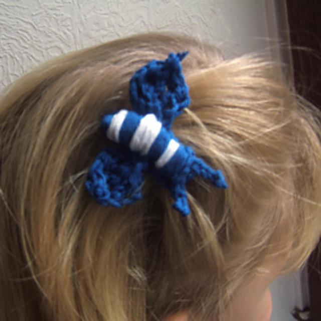 Red White and Blue Knitting Bug Hair Slide