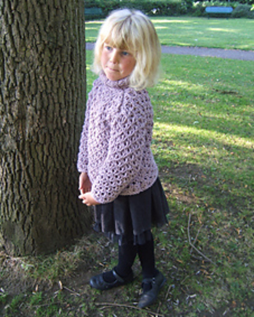 Easy Knit Childs Textured Harlequin Sweater