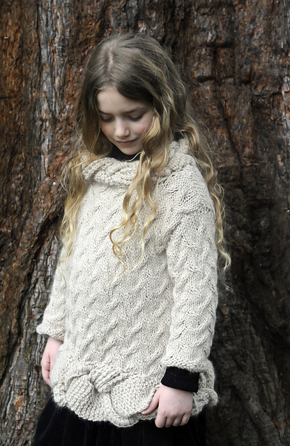 Alpaca Flame Sweater with cable effect trim.