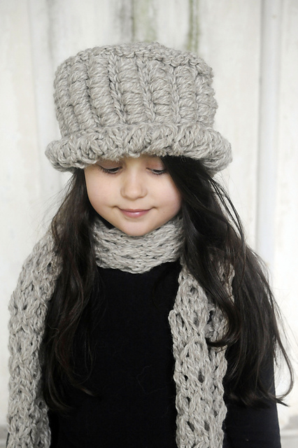Pillar Hat with Matching Scarf