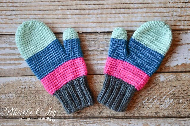 Color Block Mittens