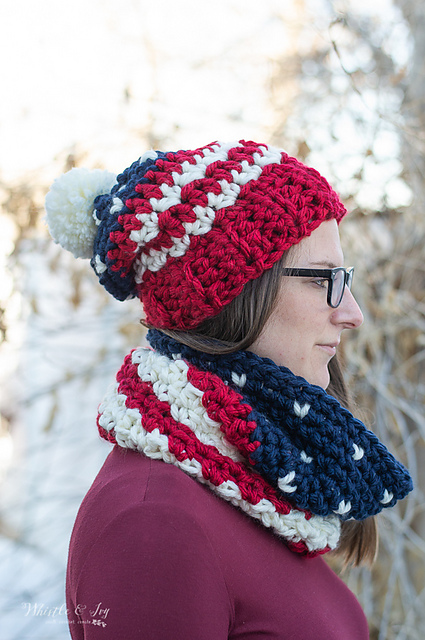 Americana Hat and Cowl