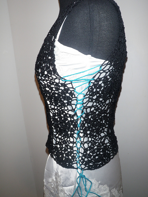 Strappy tank top with corset styled sides