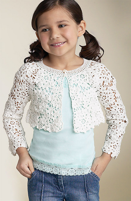 Biscotti Flyaway bolero (Crochet Flower Motif)