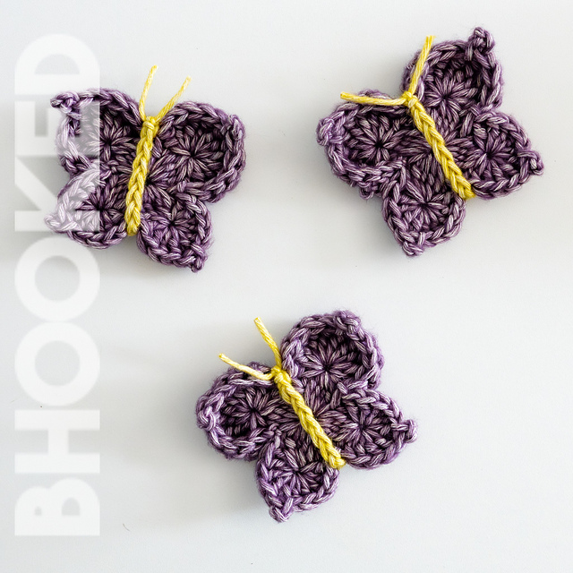 Simple Crochet Butterfly Applique