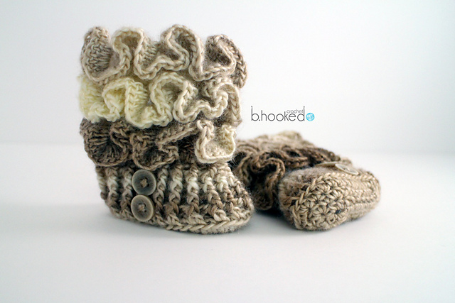 Ruffled Baby Booties
