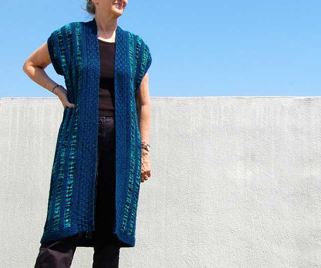 Seersucker Vertical Kimono