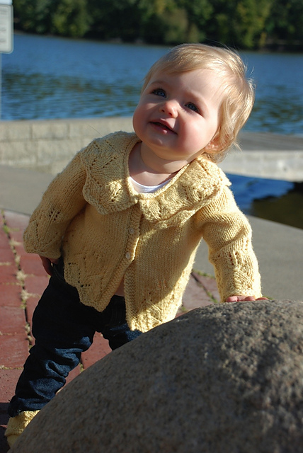 Design A - Girl's Lacy Cardigan, Hat and  Bootees