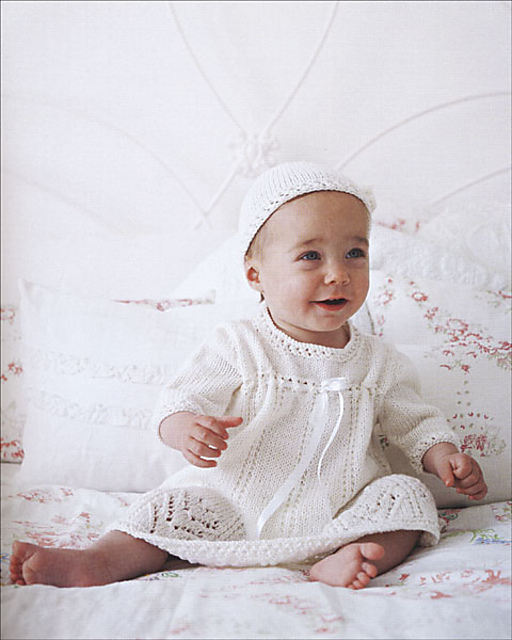 'Chamomile' Short Christening Dress & Bonnet