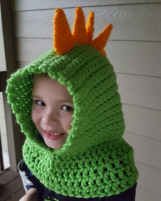 Children's Dinosaur Hood Cowl