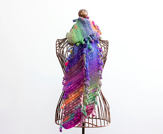Diagonal Bobble Scarf