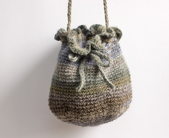 Rustic Drawstring Ruffle Purse