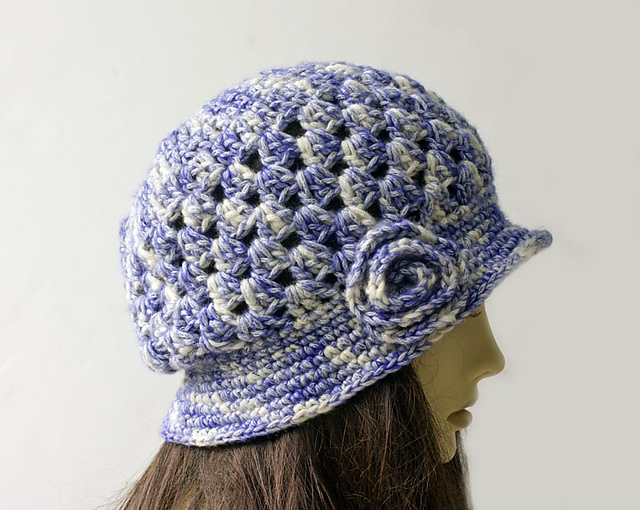 Crochet Flower Cloche Hat