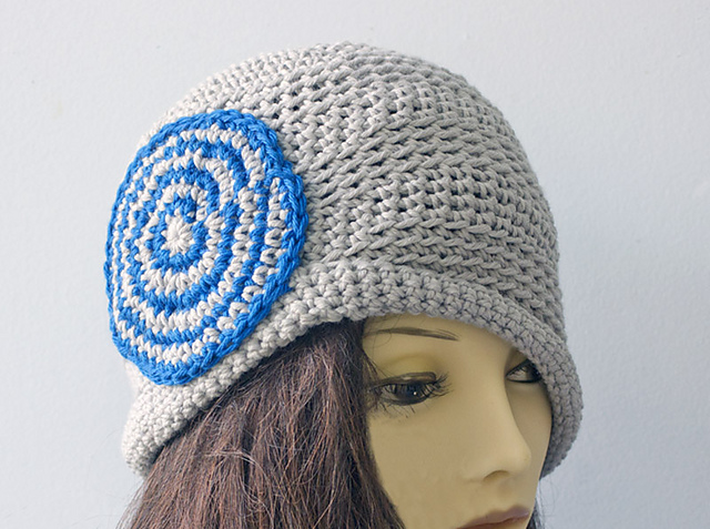 Flapper Hat with Spiral Embellishment