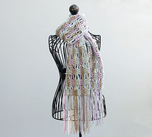 Open Work Fringed Scarf