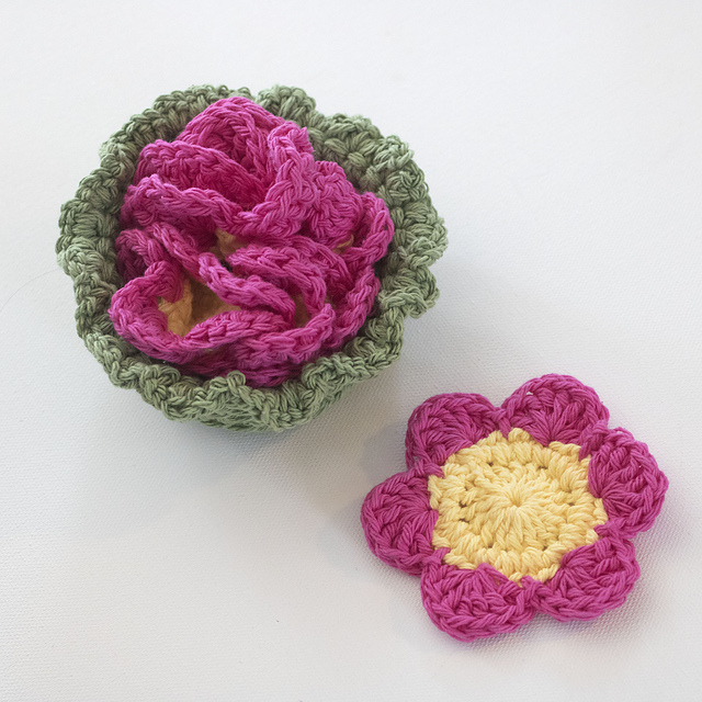 Ravelry: Flower Coasters in Basket pattern by Judy Stalus