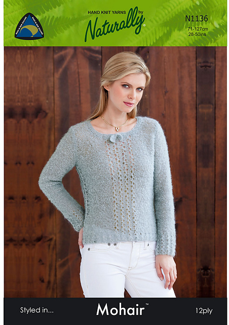 N1136 Wavy Eyelet Rib Pullover