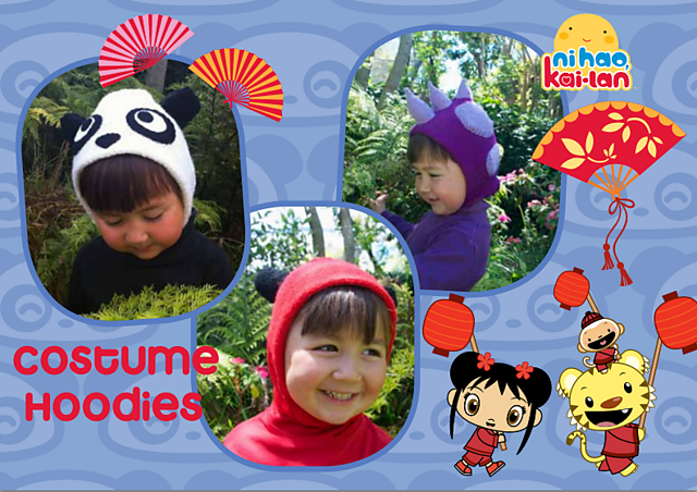 Dinosaur, Panda & Bear Costume Hoodies
