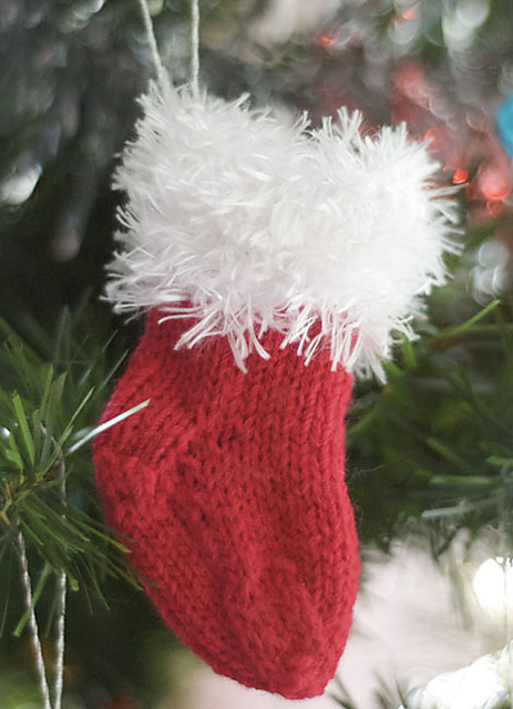Fuzzy Santa Mini Stocking Tree Decoration